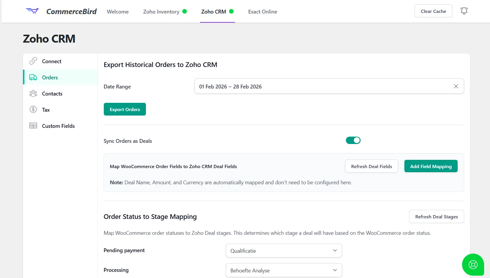 Connecting WooCommerce to Zoho CRM