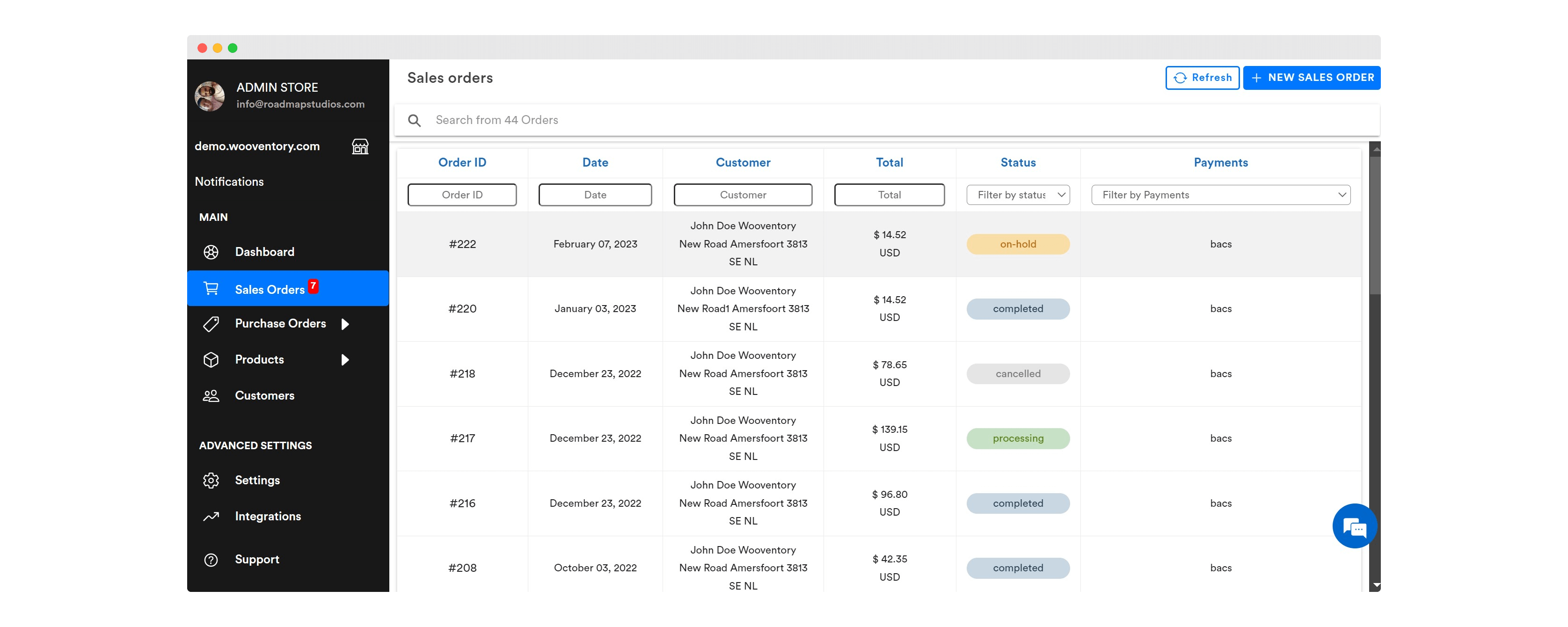 commercebird sales orders