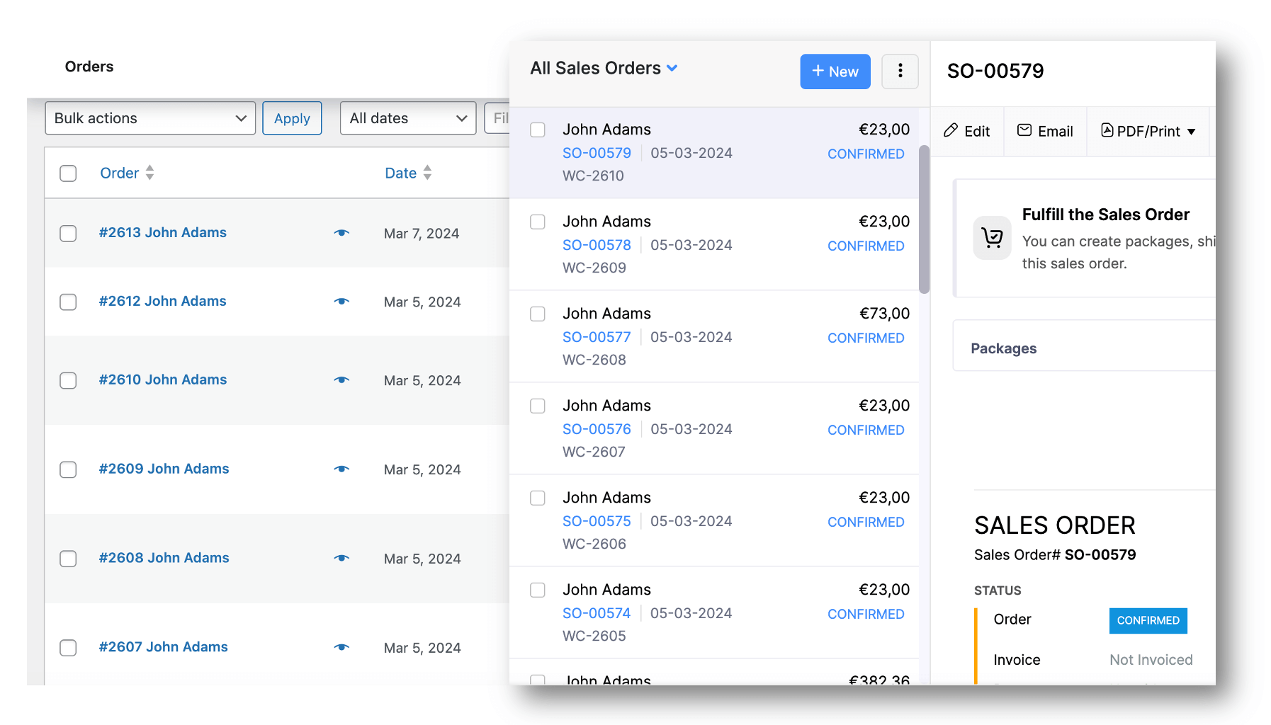 WooCommerce Zoho Inventory Orders sync